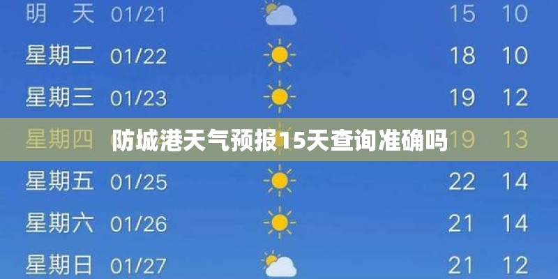 防城港天气预报15天查询准确吗
