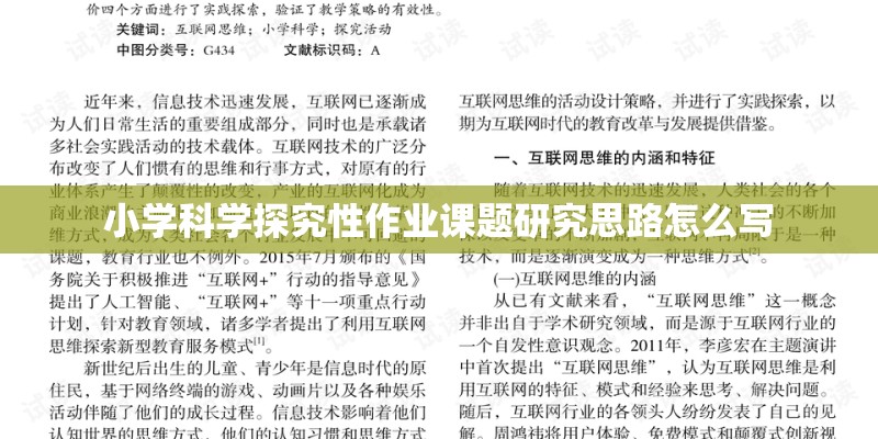 小学科学探究性作业课题研究思路怎么写