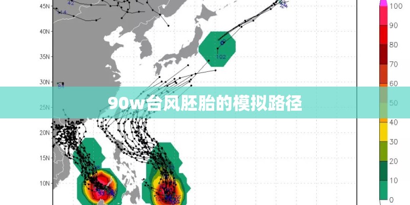 90w台风胚胎的模拟路径