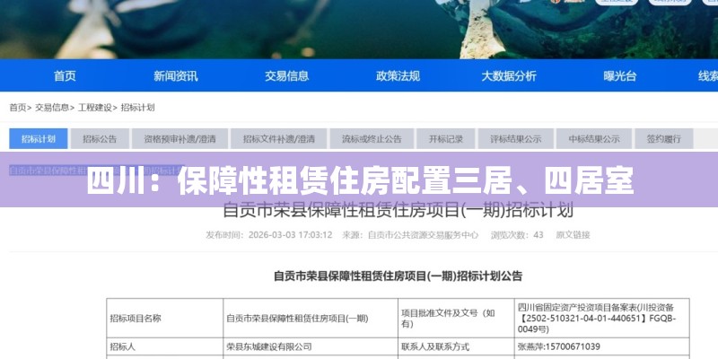 四川：保障性租赁住房配置三居、四居室