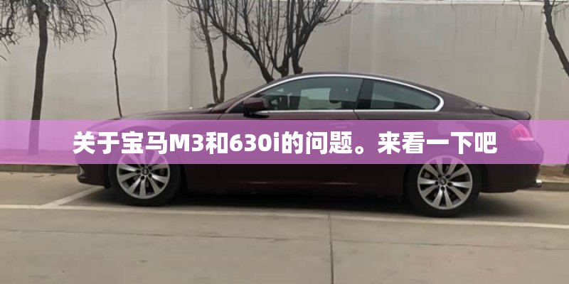 关于宝马M3和630i的问题。来看一下吧