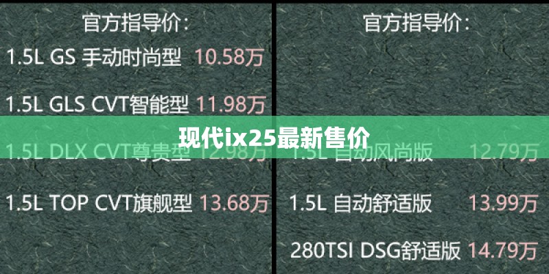 现代ix25最新售价