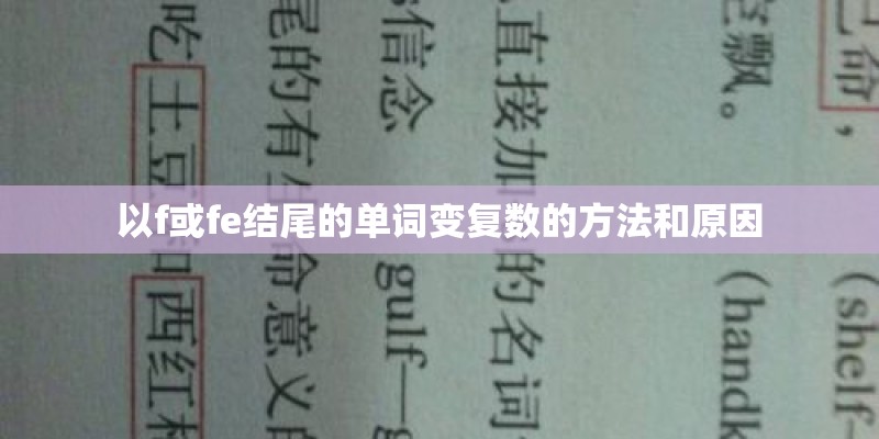 以f或fe结尾的单词变复数的方法和原因