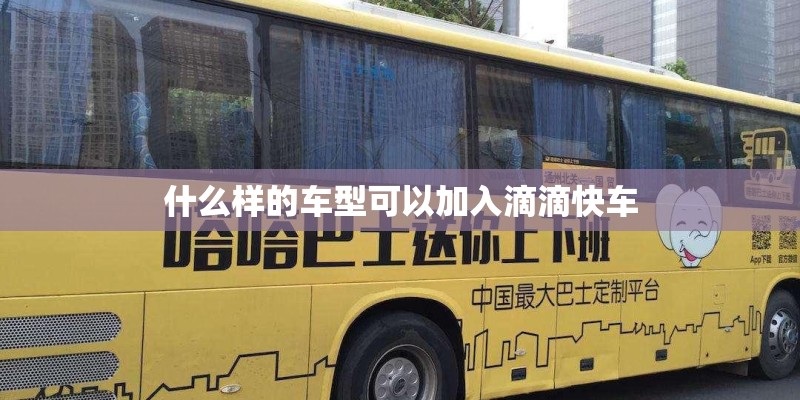 什么样的车型可以加入滴滴快车