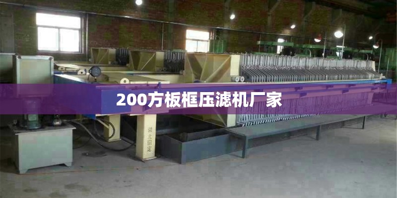200方板框压滤机厂家
