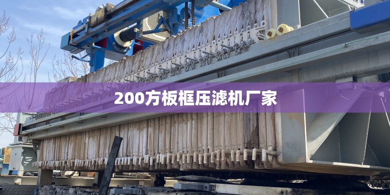 200方板框压滤机厂家