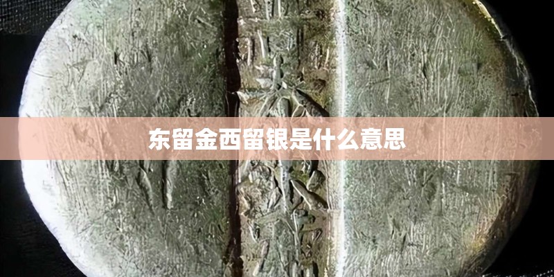 东留金西留银是什么意思