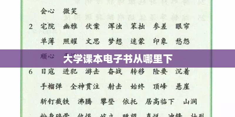 大学课本电子书从哪里下