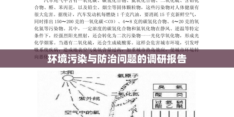 环境污染与防治问题的调研报告