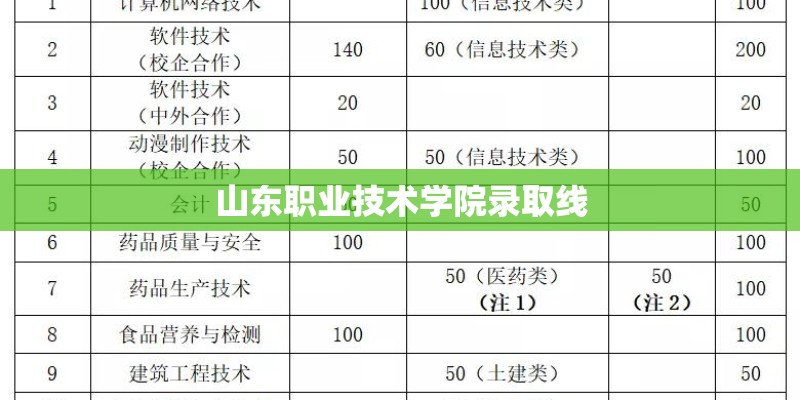 山东职业技术学院录取线