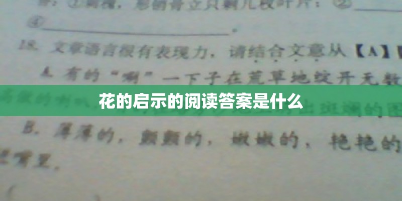 花的启示的阅读答案是什么